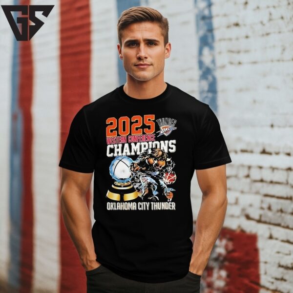 Western Conference Champions Oklahoma City Thunder Nba 2025 T-Shirt