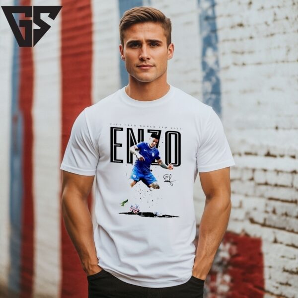 Enzo Fernández 8 Chelsea 2025 Celebration Fifa Club World Cup Signature T-Shirt