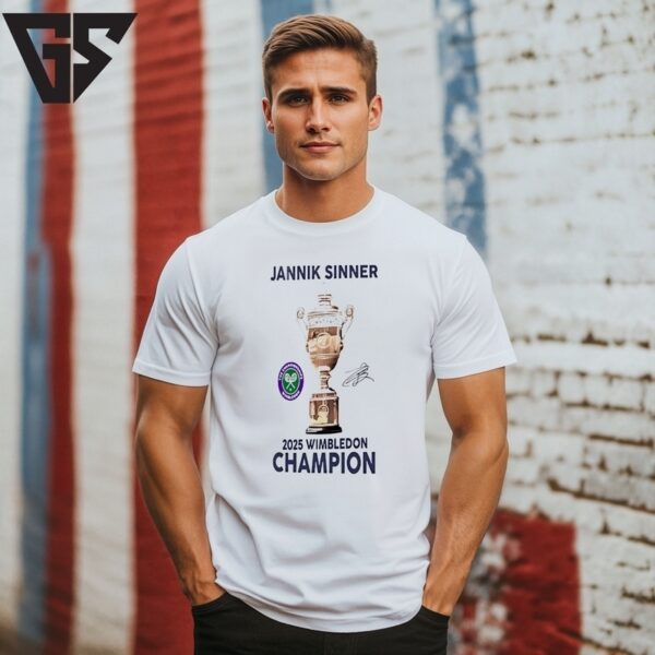 Jannik Sinner 2025 Wimbledon Champions Signature T-Shirt