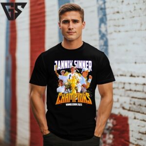Jannik Sinner Champions Wimbledon 2025 T-Shirt Jannik Sinner Champions Wimbledon 2025 T-Shirt