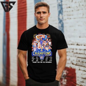 Nba Finals 2025 Champions Okc Thunder Thank You For The Memories Signatures T-Shirt Nba Finals 2025 Champions Okc Thunder Thank You For The Memories Signatures T-Shirt