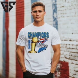 Okc Thunder 2025 Nba Champions Celebration T-Shirt Okc Thunder 2025 Nba Champions Celebration T-Shirt
