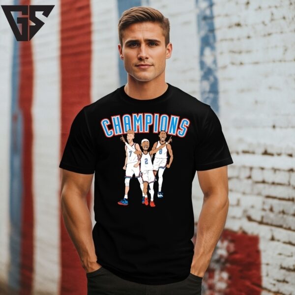 Okc Thunder Big 3 Champions Sga Holmgren And Williams T-Shirt