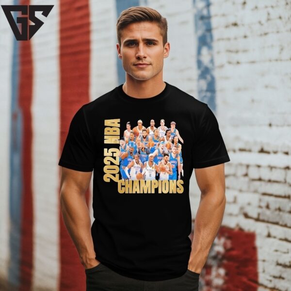 Oklahoma City Thunder 2025 Nba Champions Team Collage T-Shirt