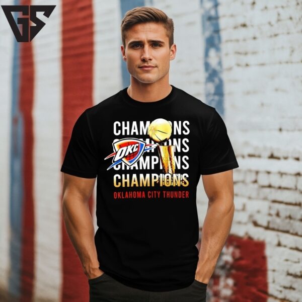 Oklahoma City Thunder 2025 Nba Final Champions Trophy T-Shirt