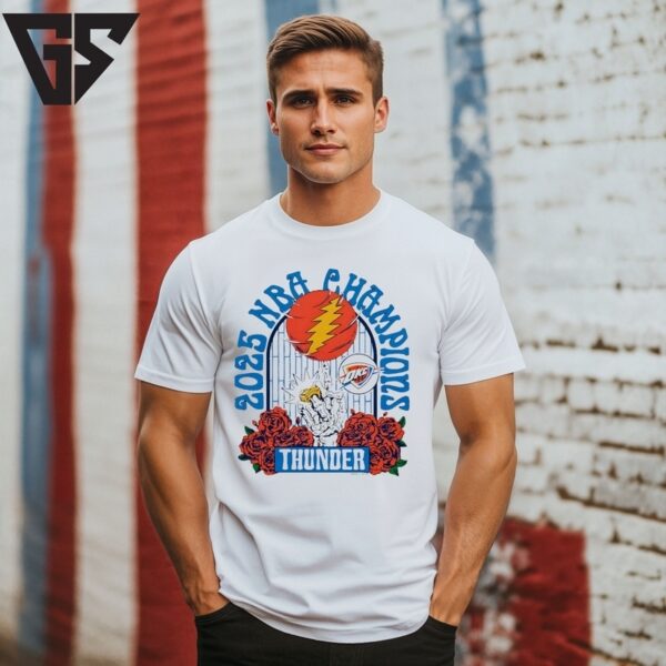 Oklahoma City Thunder 2025 Nba Finals Champions Grateful Dead  T-Shirt