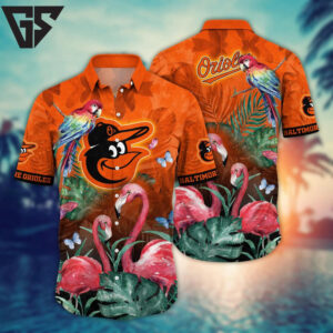 Baltimore Orioles Flamingo Paradise Hawaiian Shirt Baltimore Orioles Flamingo Paradise Hawaiian Shirt