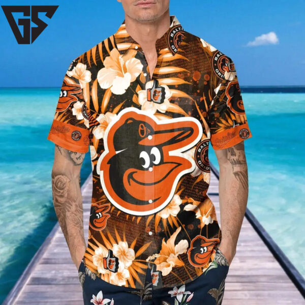 Baltimore Orioles Floral Island Hawaiian Shirt