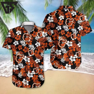 Baltimore Orioles Floral Splash Hawaiian Shirt Baltimore Orioles Floral Splash Hawaiian Shirt