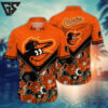 Baltimore Orioles Neon Bloom Hawaiian Shirt