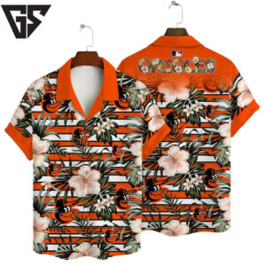Baltimore Orioles Orange Tropical Bloom Hawaiian Shirt Baltimore Orioles Orange Tropical Bloom Hawaiian Shirt