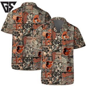 Baltimore Orioles Retro Patchwork Hawaiian Shirt Baltimore Orioles Retro Patchwork Hawaiian Shirt