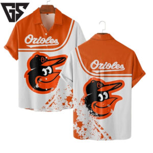 Baltimore Orioles Splash Logo Hawaiian Shirt Baltimore Orioles Splash Logo Hawaiian Shirt