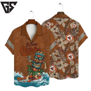 Baltimore Orioles Tiki Surfer Hawaiian Shirt Baltimore Orioles Tiki Surfer Hawaiian Shirt