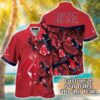 Boston Red Sox Custom Leaf Pattern Hawaiian Shirt