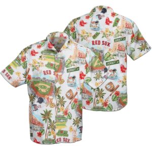 Boston Red Sox Island Paradise Hawaiian Shirt Boston Red Sox Island Paradise Hawaiian Shirt