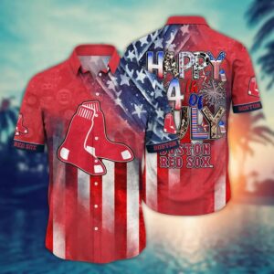 Boston Red Sox Patriotic 4th of July Tribute Hawaiian Shirt Boston Red Sox Patriotic 4th of July Tribute Hawaiian Shirt