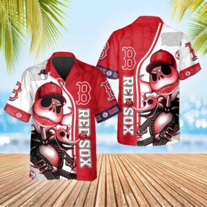 Boston Red Sox Skeleton Style Hawaiian Shirt Boston Red Sox Skeleton Style Hawaiian Shirt