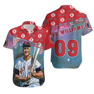 Boston Red Sox Ted Williams Legacy Hawaiian Shirt Boston Red Sox Ted Williams Legacy Hawaiian Shirt