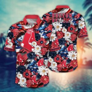 Boston Red Sox Tropical Floral Celebration Hawaiian Shirt Boston Red Sox Tropical Floral Celebration Hawaiian Shirt
