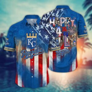 Kansas City Royals 4th of July Celebration Hawaiian Shirt Kansas City Royals 4th of July Celebration Hawaiian Shirt