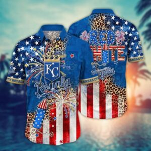 Kansas City Royals Fireworks & Stars Hawaiian Shirt Kansas City Royals Fireworks & Stars Hawaiian Shirt