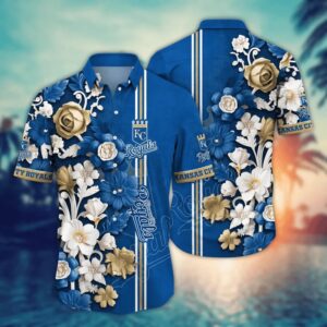 Kansas City Royals Royal Floral Hawaiian Shirt Kansas City Royals Royal Floral Hawaiian Shirt
