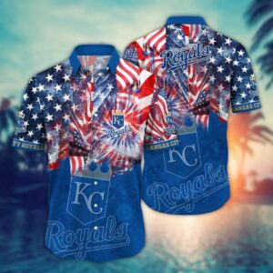 Kansas City Royals Stars & Stripes Fireworks Hawaiian Shirt Kansas City Royals Stars & Stripes Fireworks Hawaiian Shirt