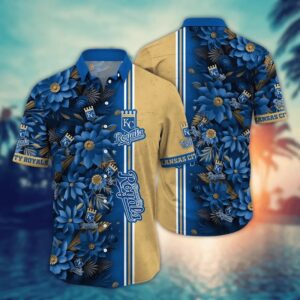 Kansas City Royals Tropical Floral Fusion Hawaiian Shirt Kansas City Royals Tropical Floral Fusion Hawaiian Shirt