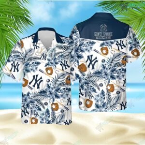 New York Yankees Baseball Essentials Hawaiian Shirt New York Yankees Baseball Essentials Hawaiian Shirt