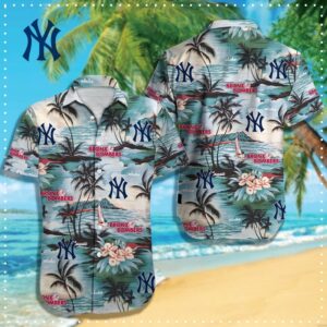 New York Yankees Coastal Vibes Hawaiian Shirt New York Yankees Coastal Vibes Hawaiian Shirt