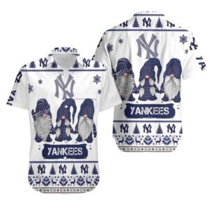 New York Yankees Holiday Gnomes Hawaiian Shirt New York Yankees Holiday Gnomes Hawaiian Shirt