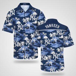New York Yankees Island Camo Hawaiian Shirt New York Yankees Island Camo Hawaiian Shirt