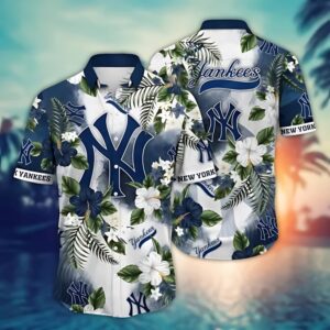 New York Yankees Jungle Oasis Hawaiian Shirt New York Yankees Jungle Oasis Hawaiian Shirt