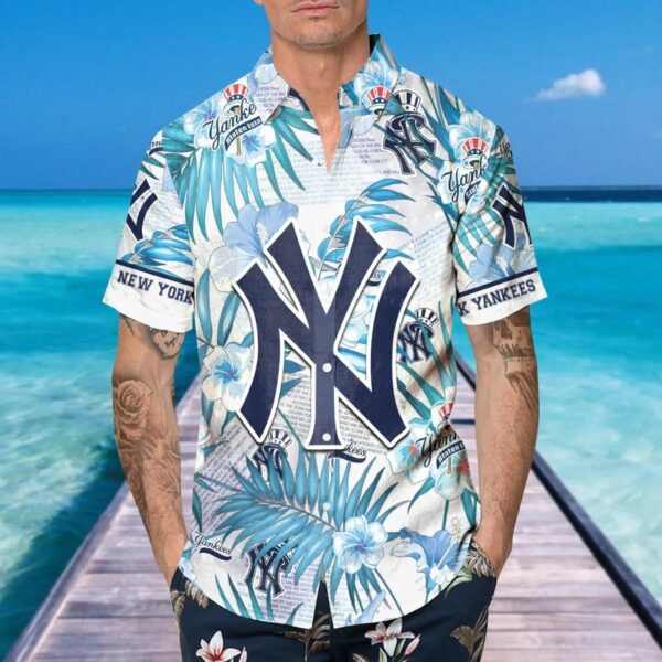 New York Yankees Ocean Breeze Hawaiian Shirt