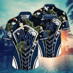 New York Yankees Paradise Floral Vibes Hawaiian Shirt New York Yankees Paradise Floral Vibes Hawaiian Shirt