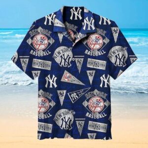 New York Yankees Retro Pennants Hawaiian Shirt New York Yankees Retro Pennants Hawaiian Shirt