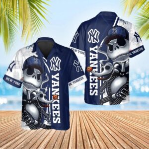New York Yankees Skeleton Swagger Hawaiian Shirt New York Yankees Skeleton Swagger Hawaiian Shirt