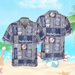 New York Yankees Tiki Patch Hawaiian Shirt New York Yankees Tiki Patch Hawaiian Shirt