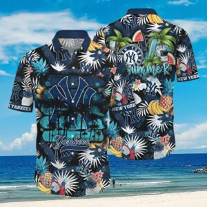 New York Yankees Tropical Summer Hawaiian Shirt New York Yankees Tropical Summer Hawaiian Shirt