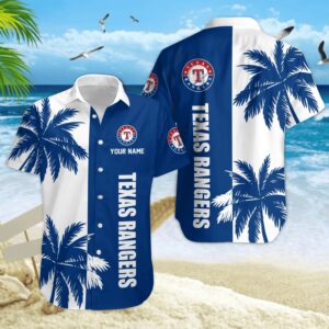 Texas Rangers Palm Coast Custom Hawaiian Shirt Texas Rangers Palm Coast Custom Hawaiian Shirt