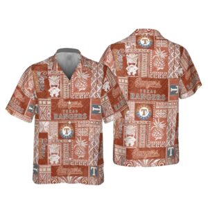 Texas Rangers Pineapple Tiki Hawaiian Shirt Texas Rangers Pineapple Tiki Hawaiian Shirt