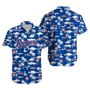 Texas Rangers Skybound Palm Hawaiian Shirt Texas Rangers Skybound Palm Hawaiian Shirt