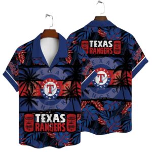 Texas Rangers Tiki Sunset Hawaiian Shirt Texas Rangers Tiki Sunset Hawaiian Shirt