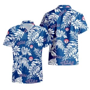 Texas Rangers Tropical Leaf Hawaiian Shirt Texas Rangers Tropical Leaf Hawaiian Shirt