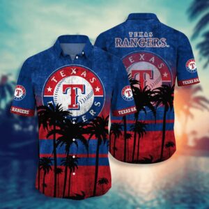 Texas Rangers Tropical Sunset Hawaiian Shirt Texas Rangers Tropical Sunset Hawaiian Shirt
