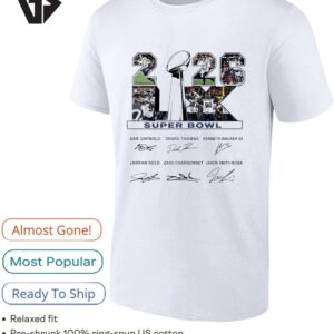 2026 Football Champions Seattle Seahawks Super Bowl Lx Sam Darnold Drake Thomas Signatures T-Shirt