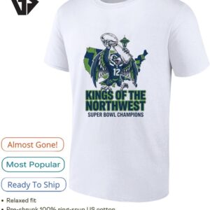 2026 Seattle Seahawks Super Bowl Lx Champions Kings Of The Northwest Mascot T-Shirt