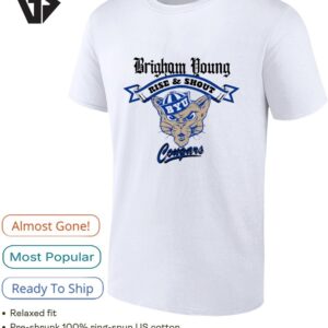 Bring Young Rise And Shout Byu Cougars Mascot Ringer T-Shirt