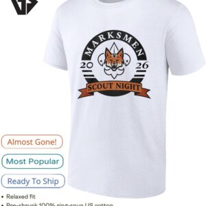 Fayetteville Marksmen Hockey Scout Night 2026 Logo T-Shirt